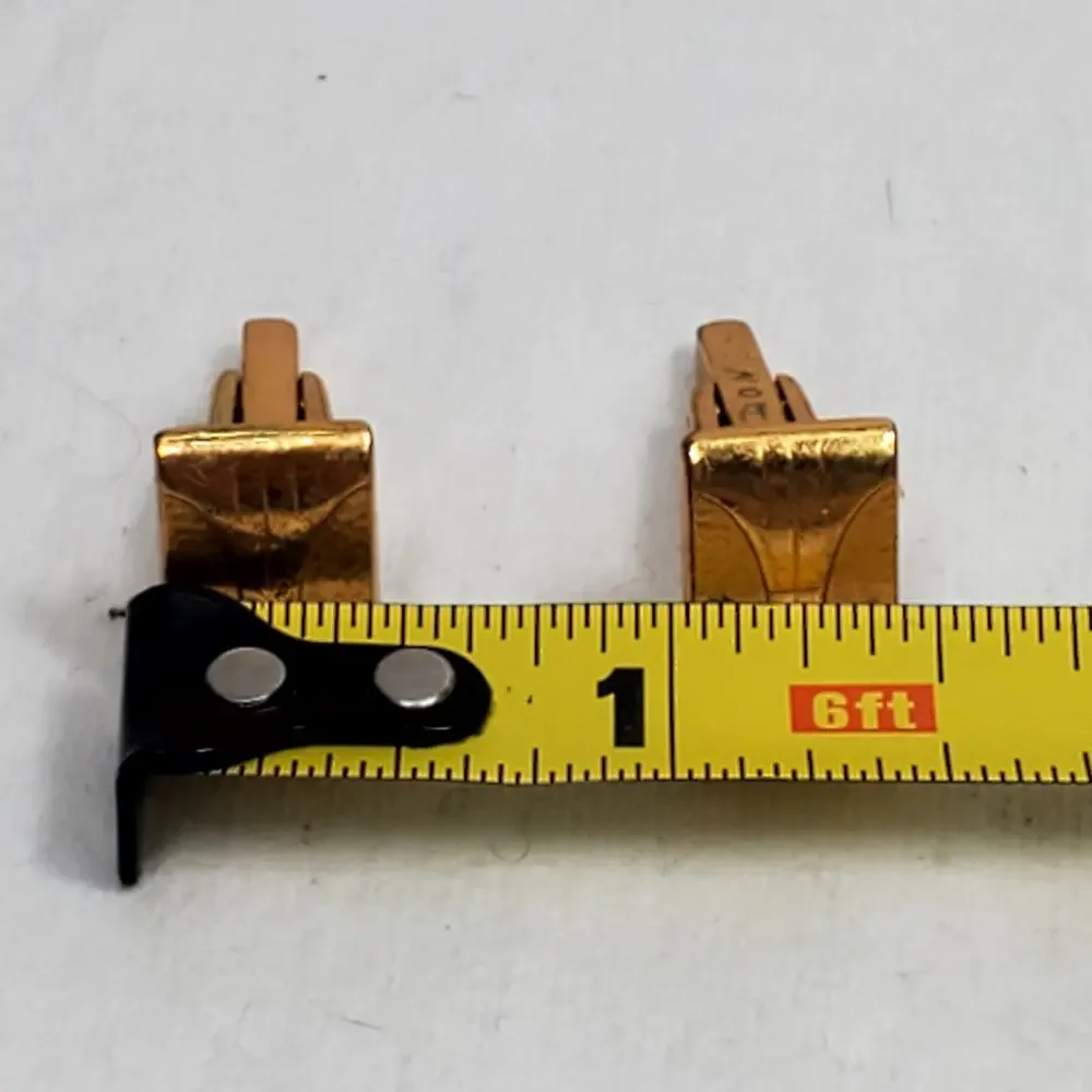 Hickok Cufflinks Gold Tone Signed Made in USA Vtg